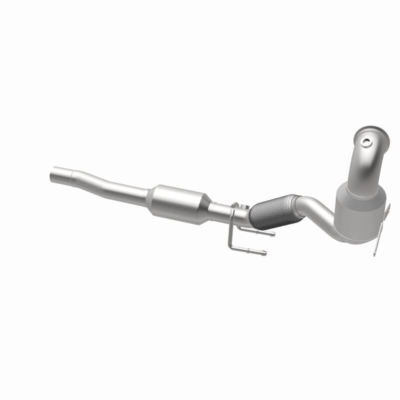 MagnaFlow 280134 oem grade direct-fit catalytic converter, opposite rear three-quarter view of the turntable spin