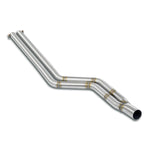 wide view of Supersprint Front Pipe + centre pipe for BMW E9 2.5 CS 1974-1975 with white background