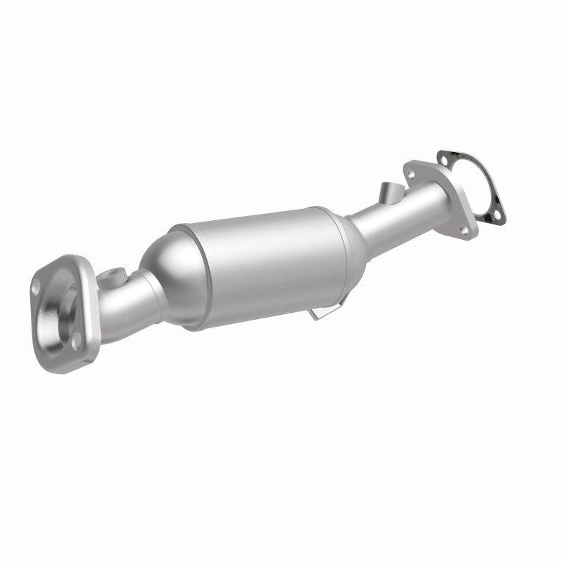 MagnaFlow 52860 oem grade direct-fit catalytic converter, front three-quarter view of the turntable spin