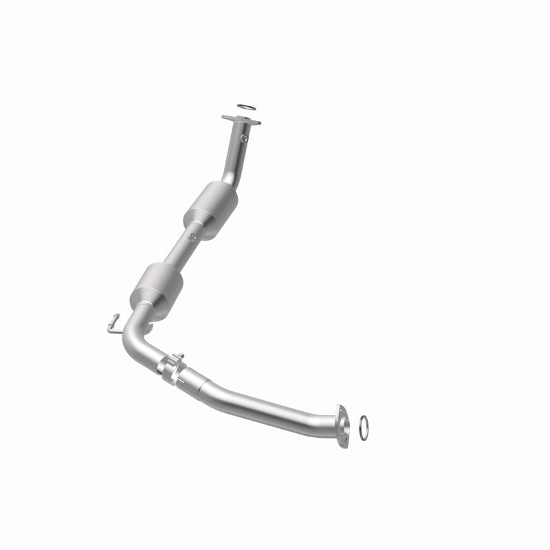 MagnaFlow 5582629 carb direct-fit catalytic converter, opposite rear three-quarter view of the turntable spin