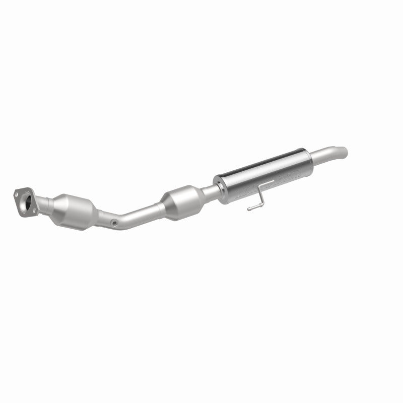 MagnaFlow 551470 carb direct-fit catalytic converter, front three-quarter view of the turntable spin