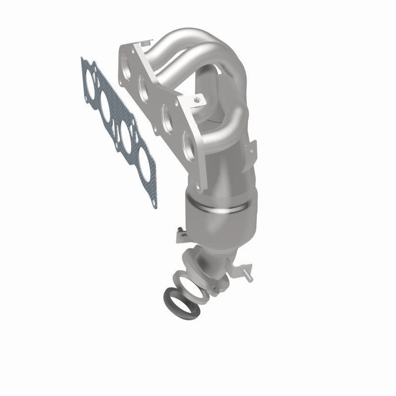 MagnaFlow 5582267 carb manifold converter, rear three-quarter view of the turntable spin