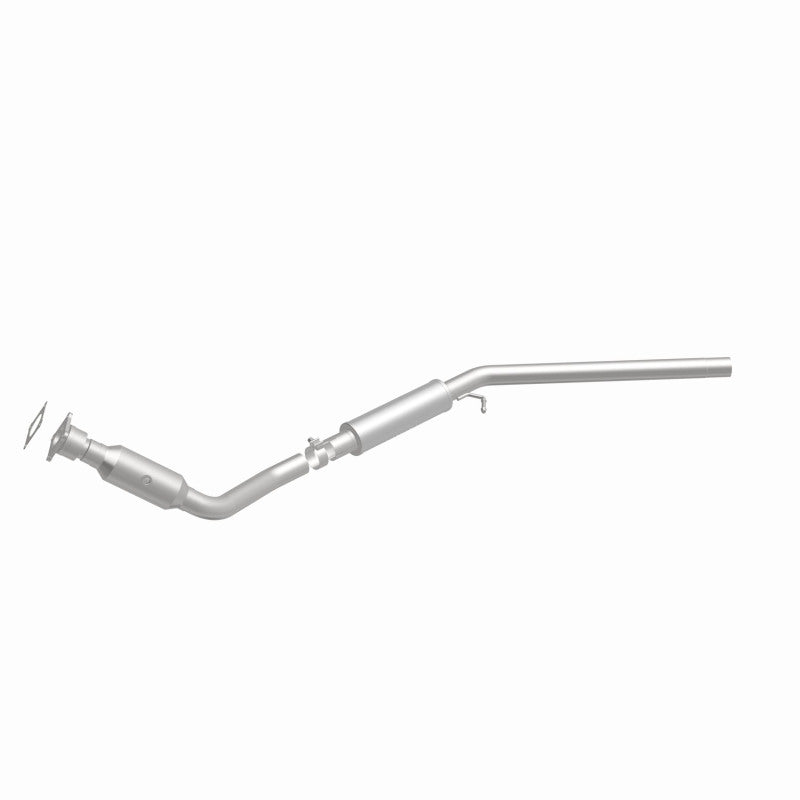 MagnaFlow 5451448 carb direct-fit catalytic converter, front three-quarter view of the turntable spin
