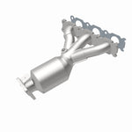 MagnaFlow 52130 oem grade manifold converter, rear view of the turntable spin