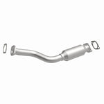 MagnaFlow 5491317 carb direct-fit catalytic converter, front three-quarter view of the turntable spin