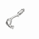 MagnaFlow 5411026 carb direct-fit catalytic converter, opposite front three-quarter view of the turntable spin