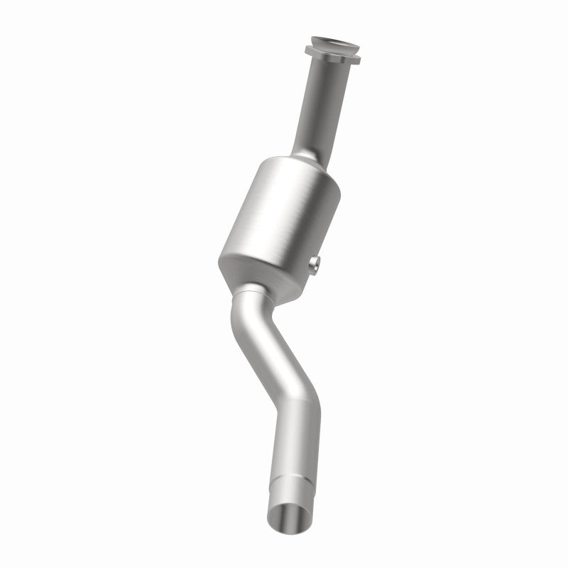 MagnaFlow 5461954 carb direct-fit catalytic converter, opposite rear three-quarter view of the turntable spin