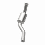MagnaFlow 5461954 carb direct-fit catalytic converter, opposite rear three-quarter view of the turntable spin