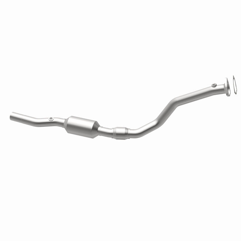 MagnaFlow 5461003 carb direct-fit catalytic converter, opposite rear three-quarter view of the turntable spin