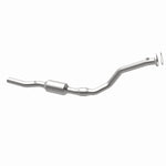 MagnaFlow 5461003 carb direct-fit catalytic converter, opposite rear three-quarter view of the turntable spin