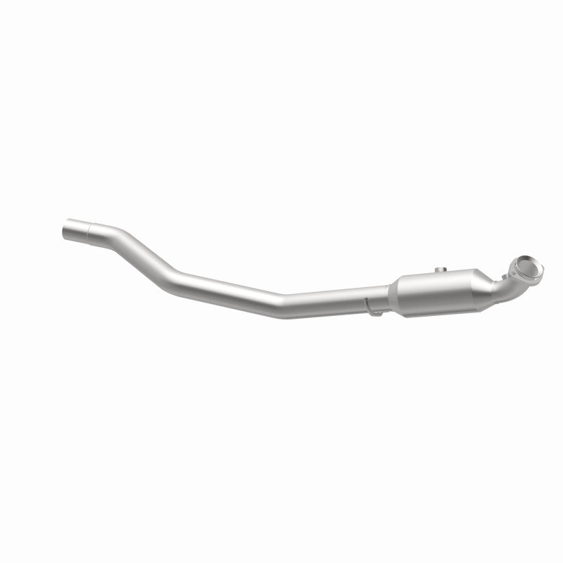MagnaFlow 5561173 carb direct-fit catalytic converter, opposite rear three-quarter view of the turntable spin