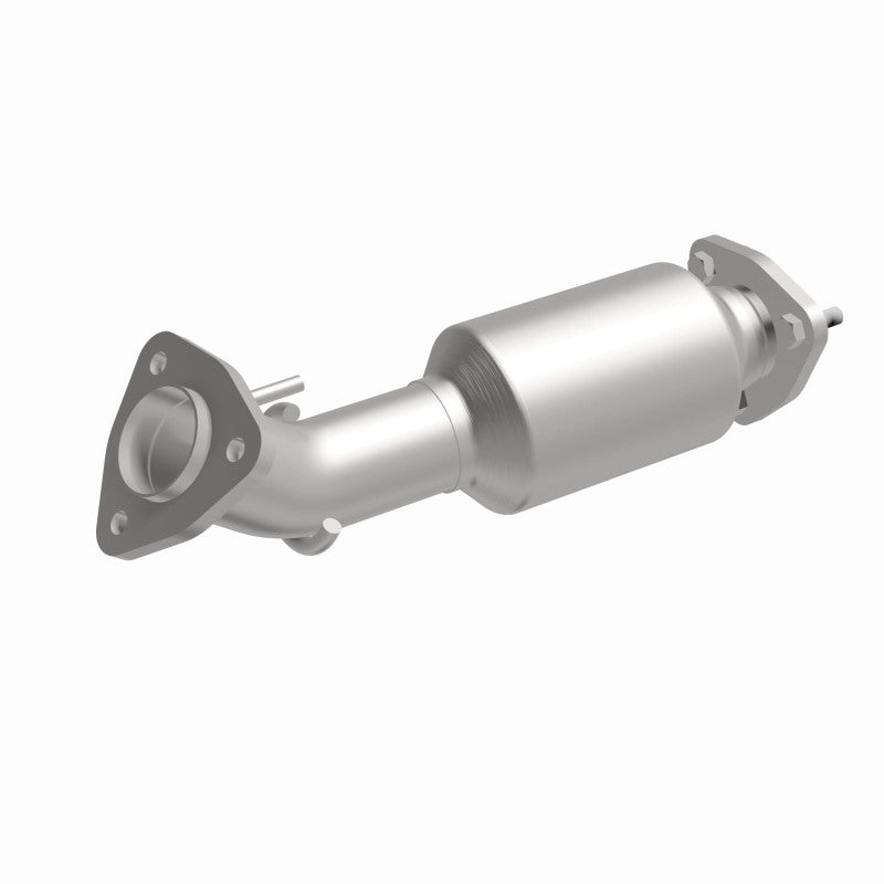 MagnaFlow 5571452 carb direct-fit catalytic converter, front three-quarter view of the turntable spin