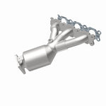 MagnaFlow 52131 oem grade manifold converter, rear view of the turntable spin