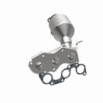 MagnaFlow 52580 oem grade manifold converter, opposite side view of the turntable spin