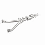 MagnaFlow 52969 oem grade direct-fit catalytic converter, front three-quarter view of the turntable spin