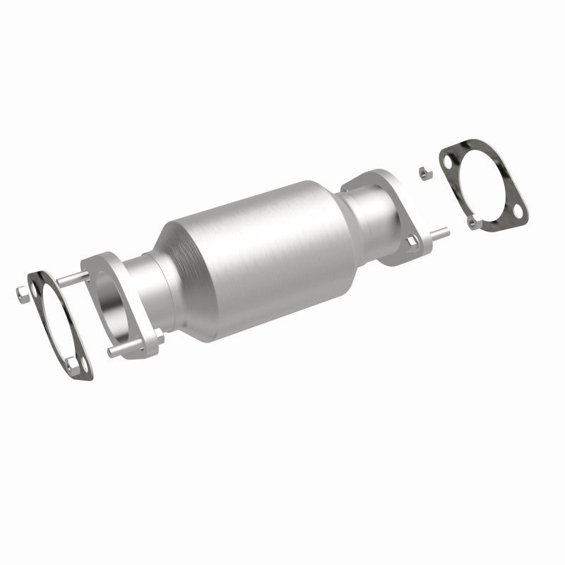 MagnaFlow 52861 oem grade direct-fit catalytic converter, front three-quarter view of the turntable spin