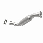 MagnaFlow 5461751 carb direct-fit catalytic converter, opposite rear three-quarter view of the turntable spin