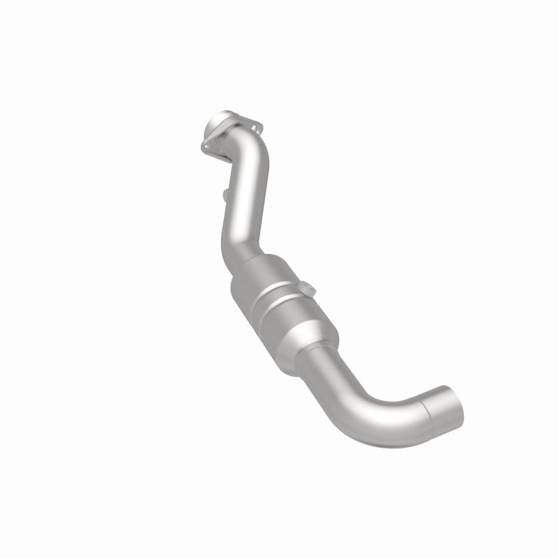 MagnaFlow 5451428 carb direct-fit catalytic converter, rear three-quarter view of the turntable spin