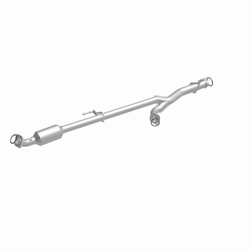 MagnaFlow 5491573 carb direct-fit catalytic converter, front three-quarter view of the turntable spin