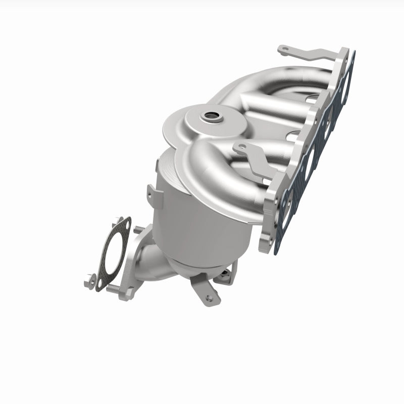 MagnaFlow 5531775 carb manifold converter, opposite rear three-quarter view of the turntable spin