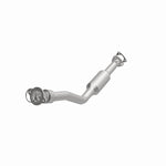 MagnaFlow 4561996 carb direct-fit catalytic converter, opposite front three-quarter view of the turntable spin