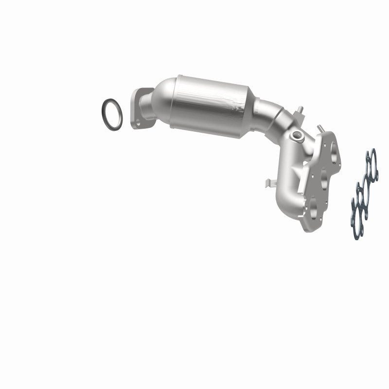 MagnaFlow 5582556 carb manifold converter, opposite rear three-quarter view of the turntable spin