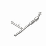 MagnaFlow 5481706 carb direct-fit catalytic converter, rear view of the turntable spin