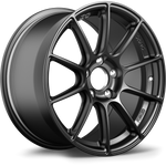 Dark gunmetal alloy wheel with ten-spoke design, five-bolt pattern, and center hub - APEX Wheels wheel for 17x9 ET61 5x114.3 - Satin Black