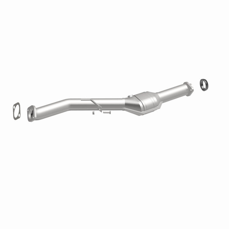 MagnaFlow 5421159 carb direct-fit catalytic converter, front three-quarter view of the turntable spin