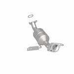 MagnaFlow 4561049 carb direct-fit catalytic converter, rear three-quarter view of the turntable spin