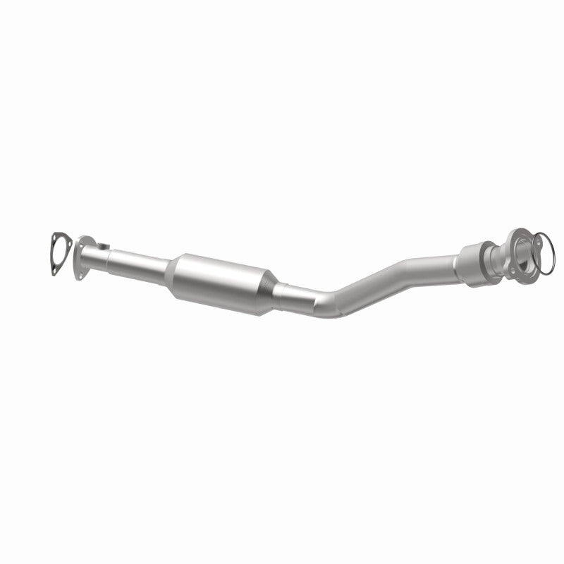 MagnaFlow 4561996 carb direct-fit catalytic converter, opposite rear three-quarter view of the turntable spin