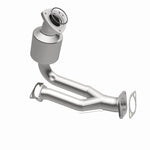 MagnaFlow 5411911 carb direct-fit catalytic converter, opposite front three-quarter view of the turntable spin
