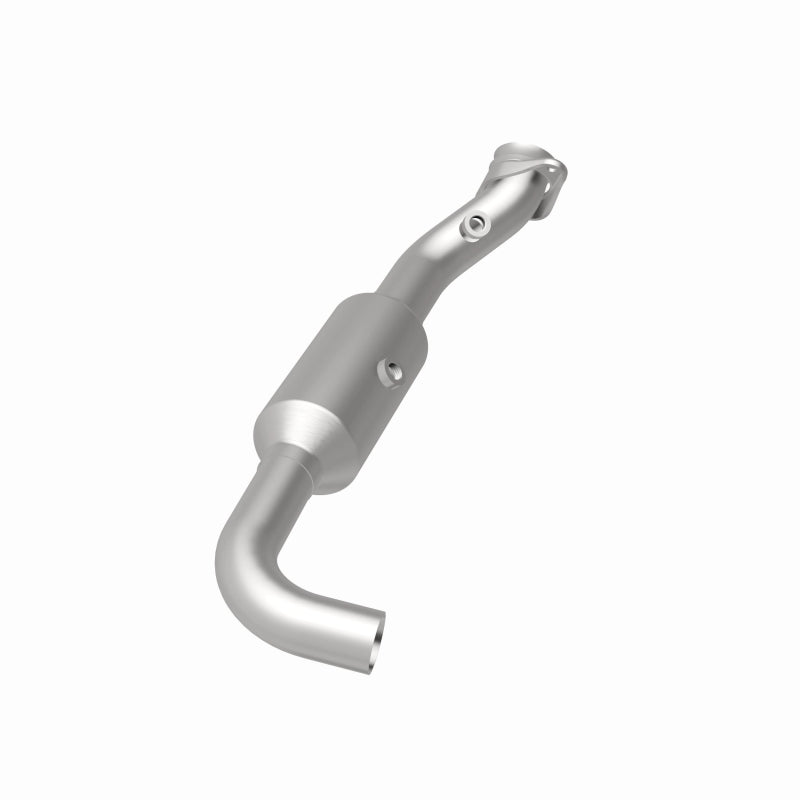 MagnaFlow 5551466 carb direct-fit catalytic converter, opposite rear three-quarter view of the turntable spin