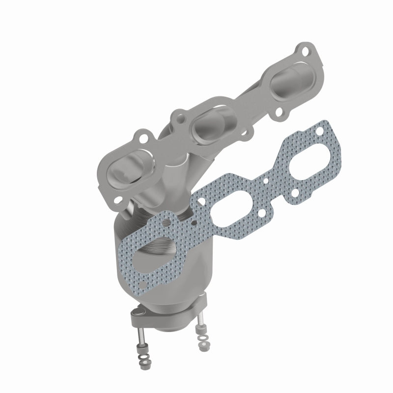 MagnaFlow 5582920 carb manifold converter, front three-quarter view of the turntable spin