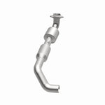 MagnaFlow 5481705 carb direct-fit catalytic converter, opposite rear three-quarter view of the turntable spin