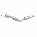 MagnaFlow 551958 carb direct-fit catalytic converter, front three-quarter view of the turntable spin