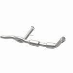 MagnaFlow 4583744 carb direct-fit catalytic converter, opposite rear three-quarter view of the turntable spin