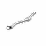 MagnaFlow 5421159 carb direct-fit catalytic converter, opposite front three-quarter view of the turntable spin