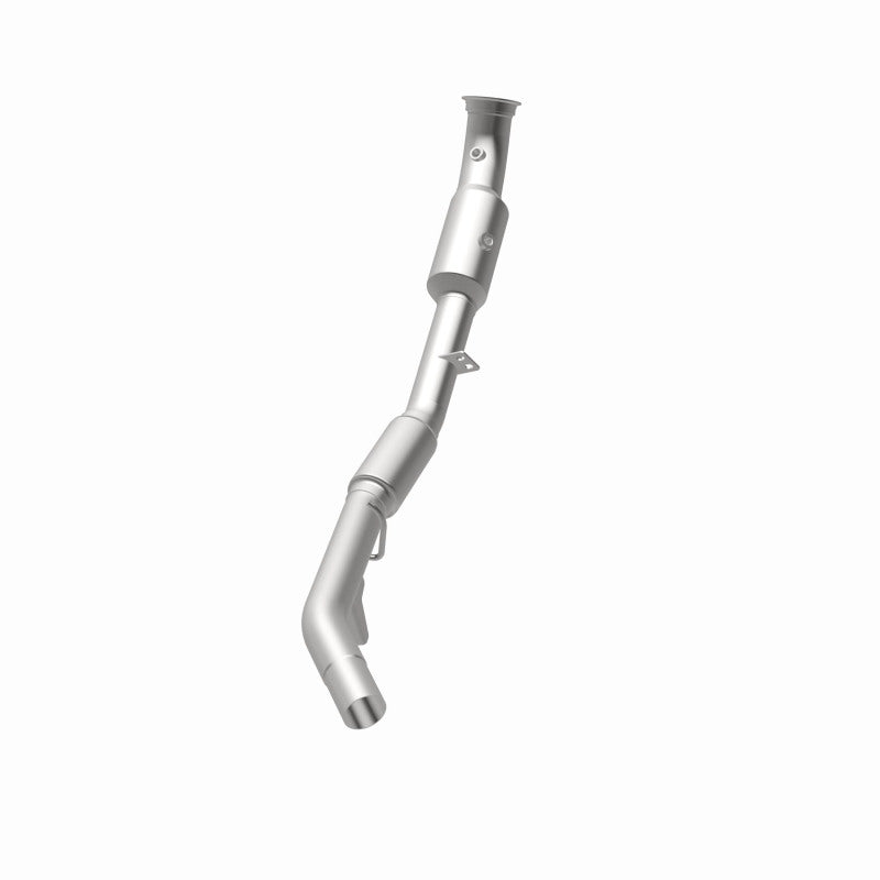 MagnaFlow 5551552 carb direct-fit catalytic converter, opposite rear three-quarter view of the turntable spin