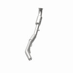 MagnaFlow 5551552 carb direct-fit catalytic converter, opposite rear three-quarter view of the turntable spin