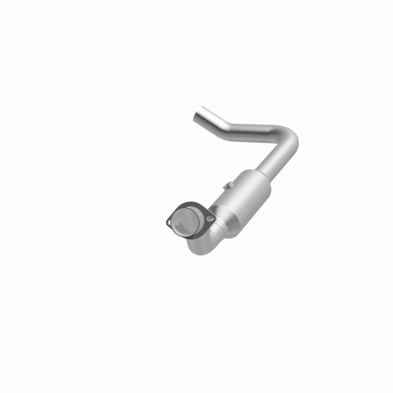 MagnaFlow 5451651 carb direct-fit catalytic converter, opposite front three-quarter view of the turntable spin