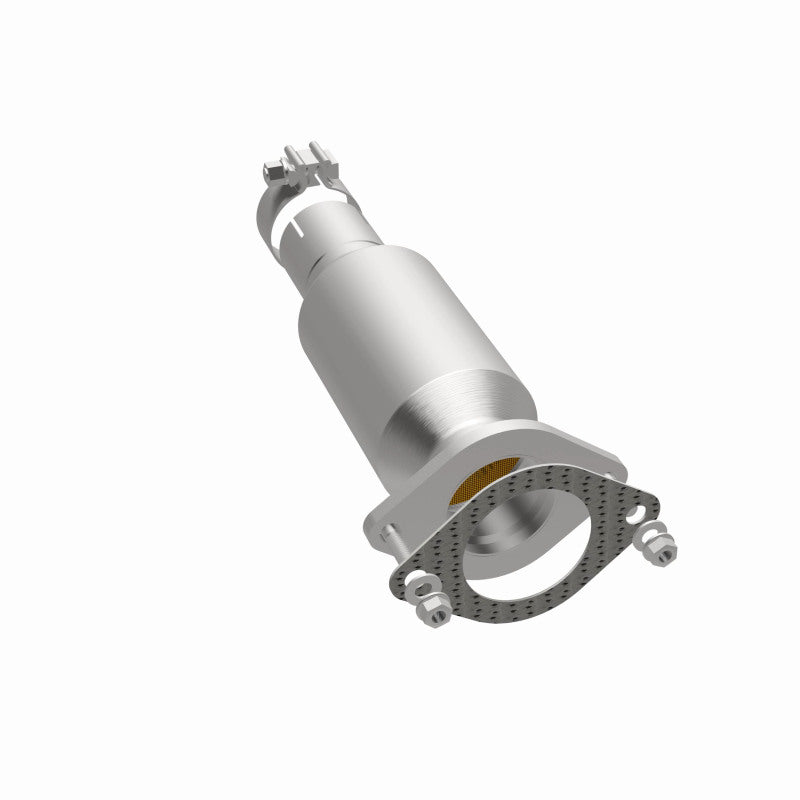 MagnaFlow 5571269 carb direct-fit catalytic converter, opposite side view of the turntable spin