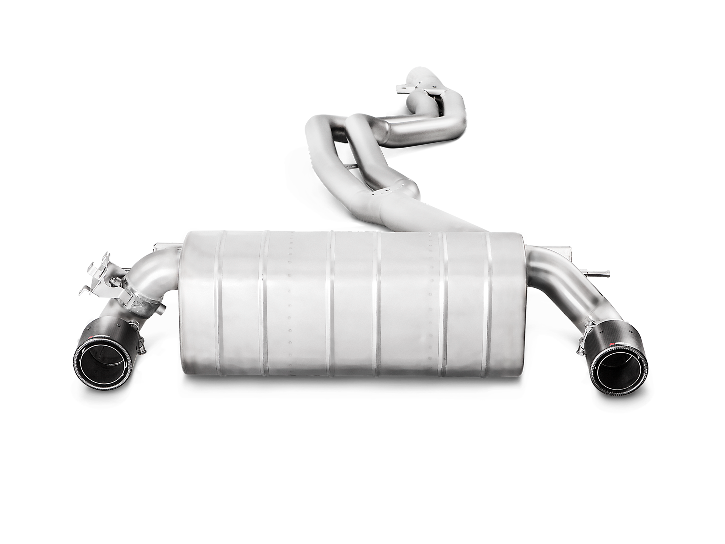 Akrapovic BMW M240i (F22 F23) Evolution Line Cat Back (SS) w/ Carbon Tips (Req. Link Pipe) MTP-BM/SS/4H for BMW M240i F22/F23 2017-2021, side view