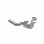 MagnaFlow 5561954 carb direct-fit catalytic converter, front three-quarter view of the turntable spin