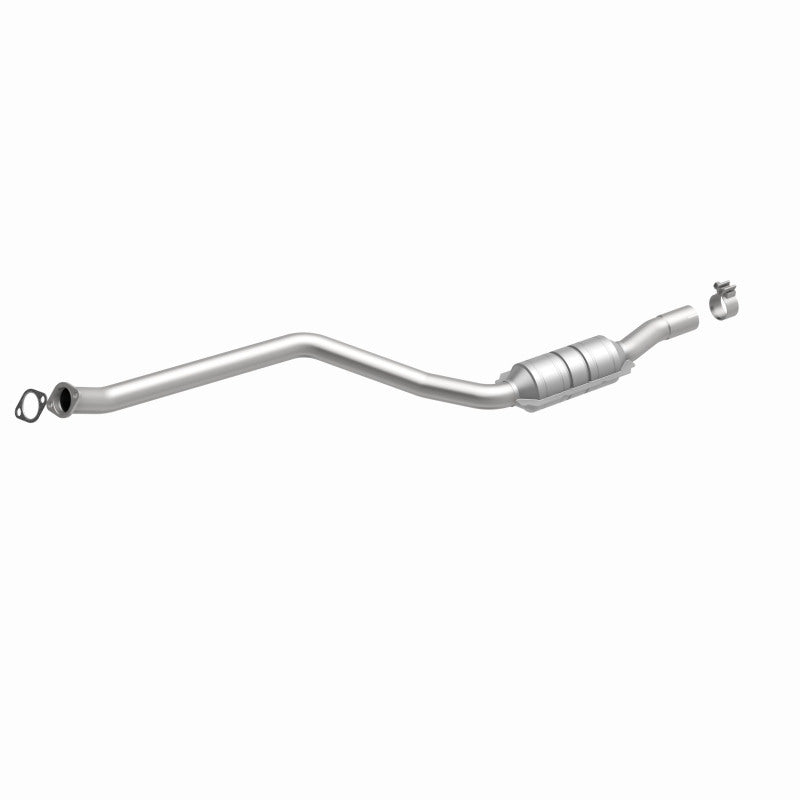 MagnaFlow 5571374 carb direct-fit catalytic converter, front three-quarter view of the turntable spin