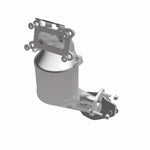 MagnaFlow 290062 oem grade manifold converter, opposite front three-quarter view of the turntable spin