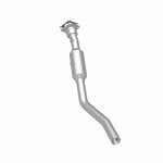 MagnaFlow 5551192 carb direct-fit catalytic converter, rear three-quarter view of the turntable spin