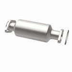 MagnaFlow 3391757 carb direct-fit catalytic converter, opposite rear three-quarter view of the turntable spin