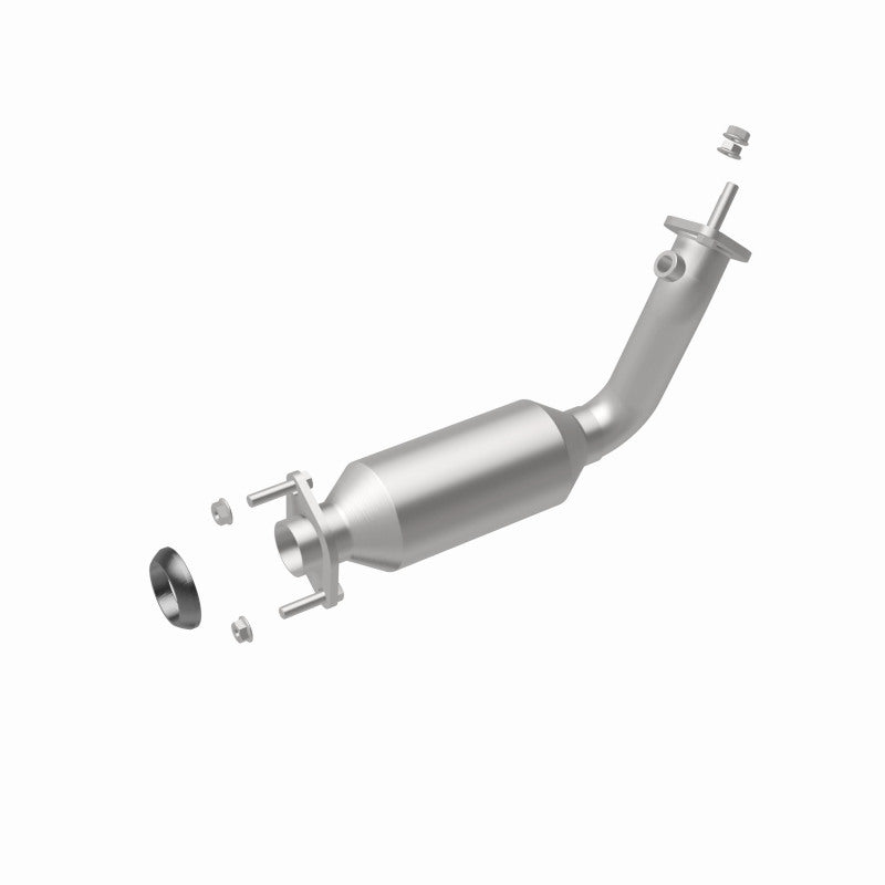 MagnaFlow 5451502 carb direct-fit catalytic converter, rear view of the turntable spin