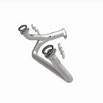 BRExhaust 107-0174 exhaust pipe, front three-quarter view of the turntable spin
